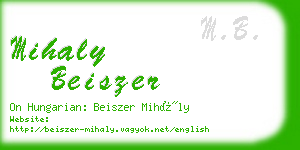 mihaly beiszer business card